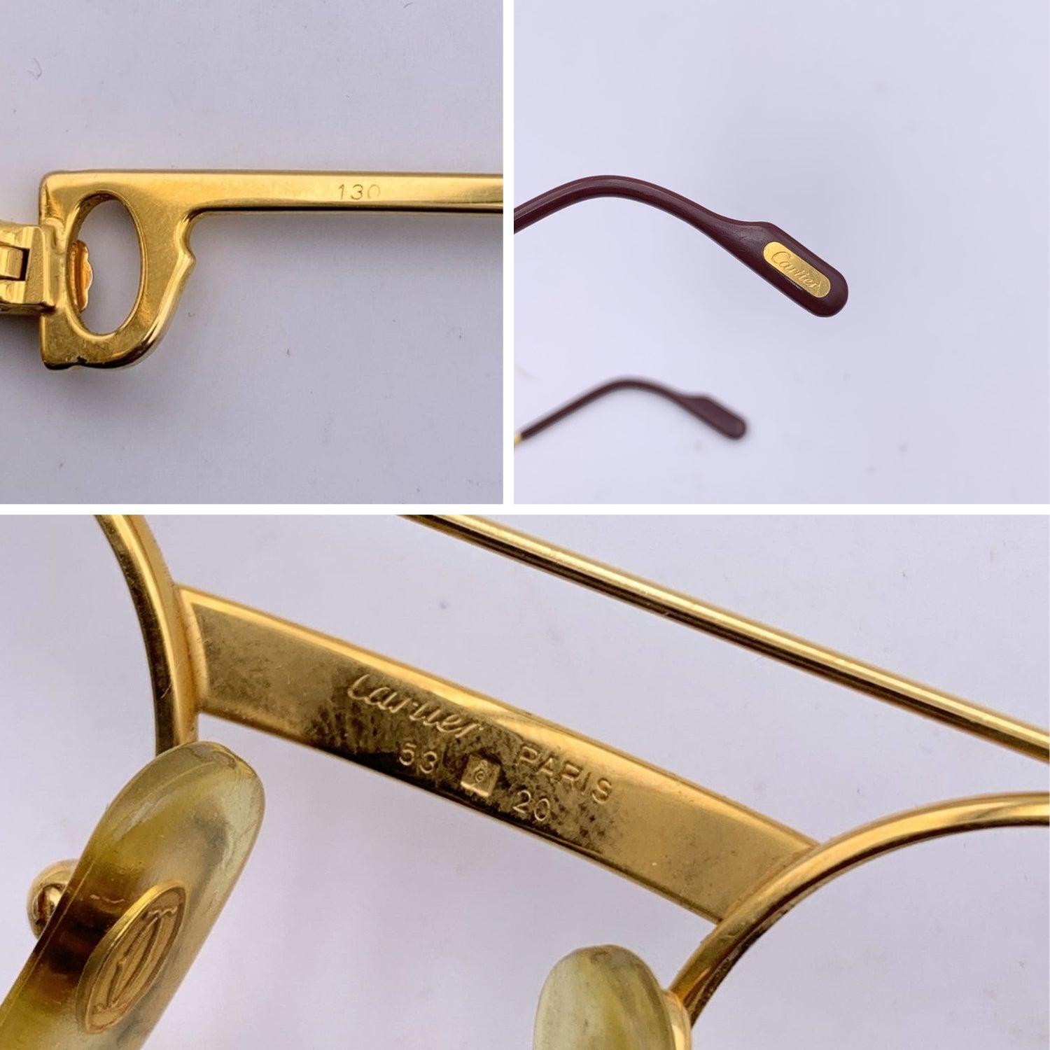 Women's Cartier Vintage 22K Gold Plated Louis Vendome LC Decor 53/20 Eyeglasses