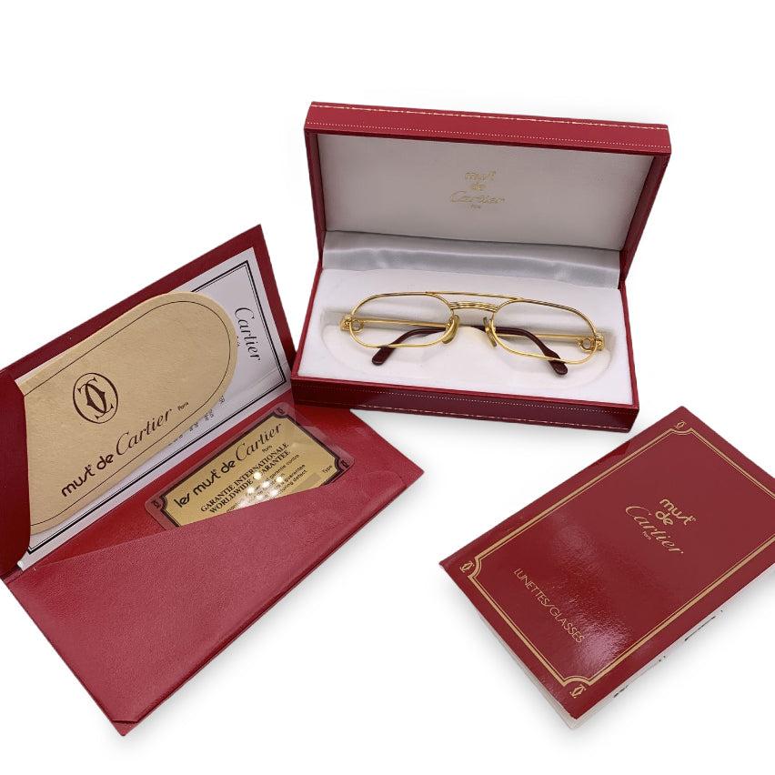 Cartier Vintage 22K Gold Plated Louis Vendome LC Decor 53/20 Eyeglasses 2