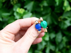 Cartier Vintage Agate and Diamond Yellow Gold Lovebird Brooch