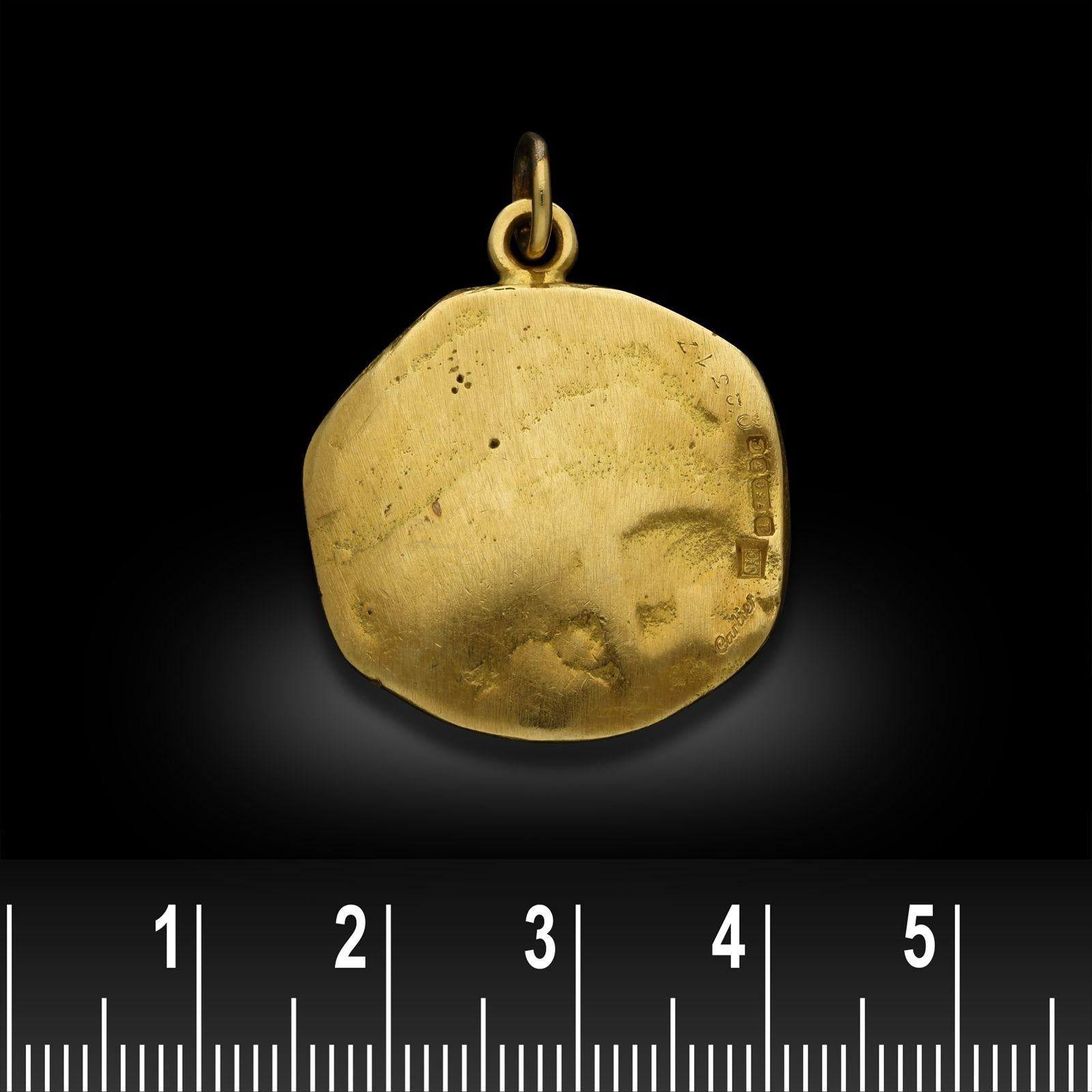 Cartier Vintage Aquarius Zodiac 18ct Yellow Gold Pendant 1977 In Good Condition For Sale In London, GB