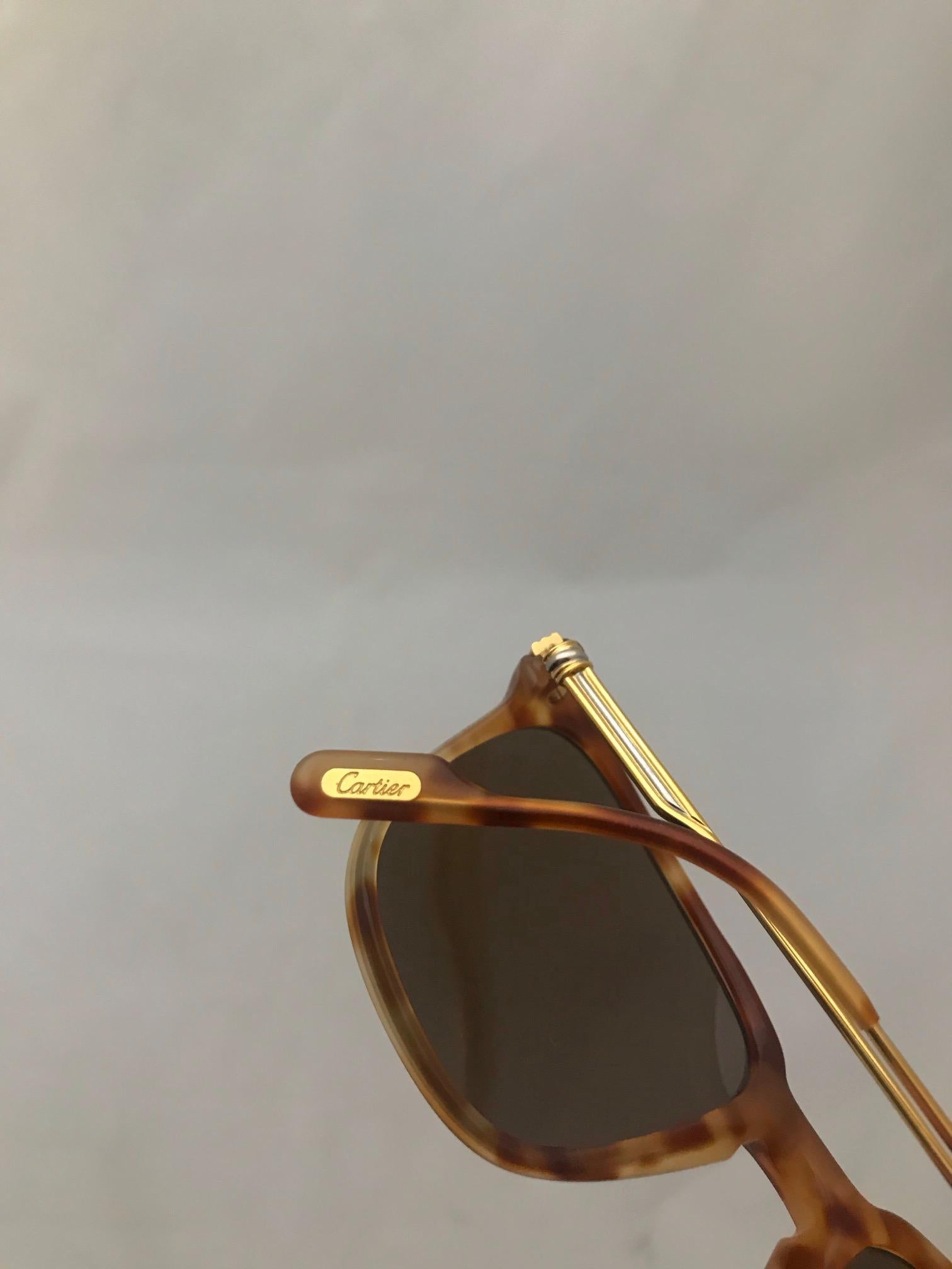 Cartier Vintage Aurore Gold Plated Sunglasses For Sale 5