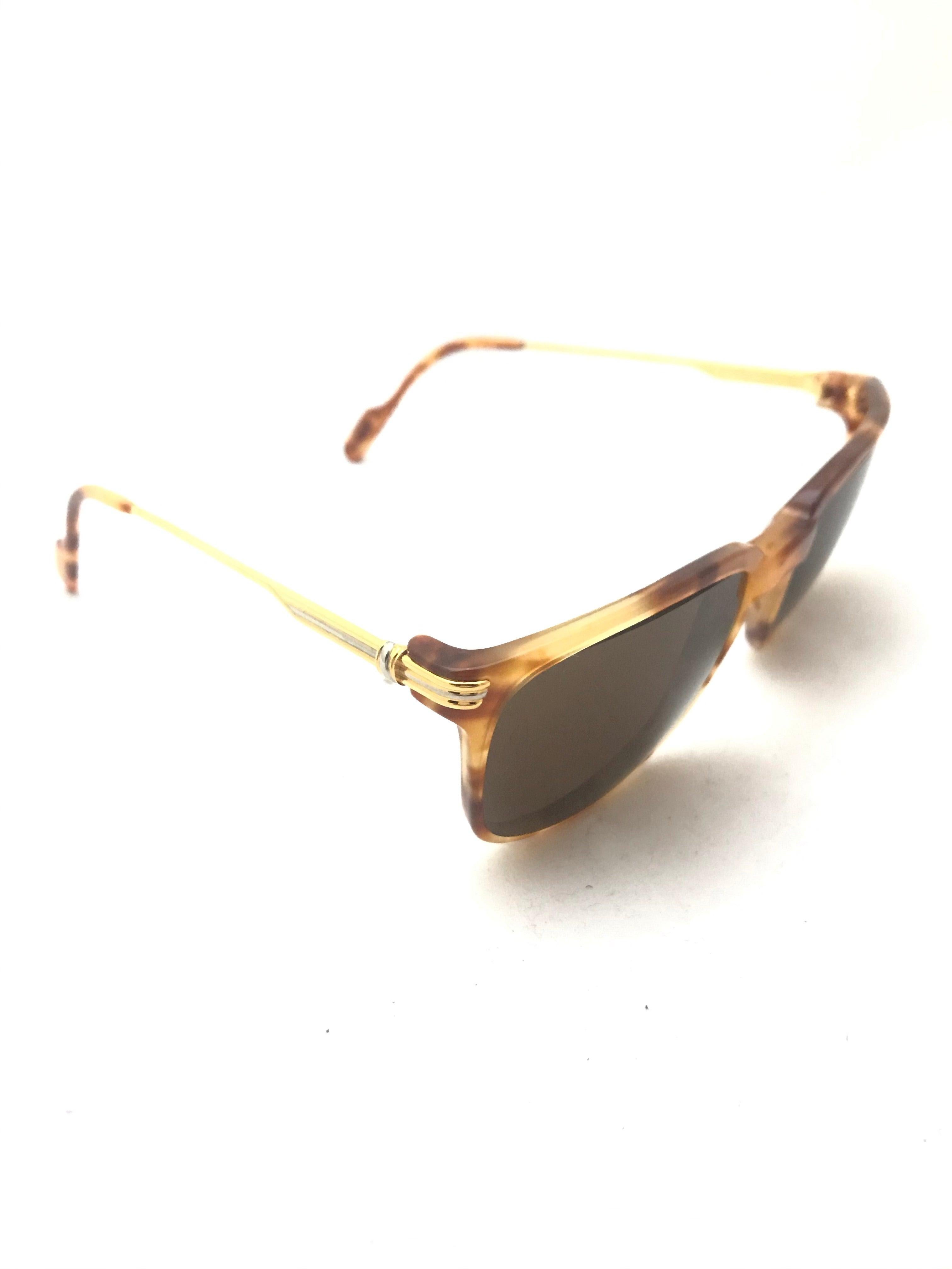 Cartier Vintage Aurore Gold Plated Sunglasses In Good Condition For Sale In Glasgow, GB