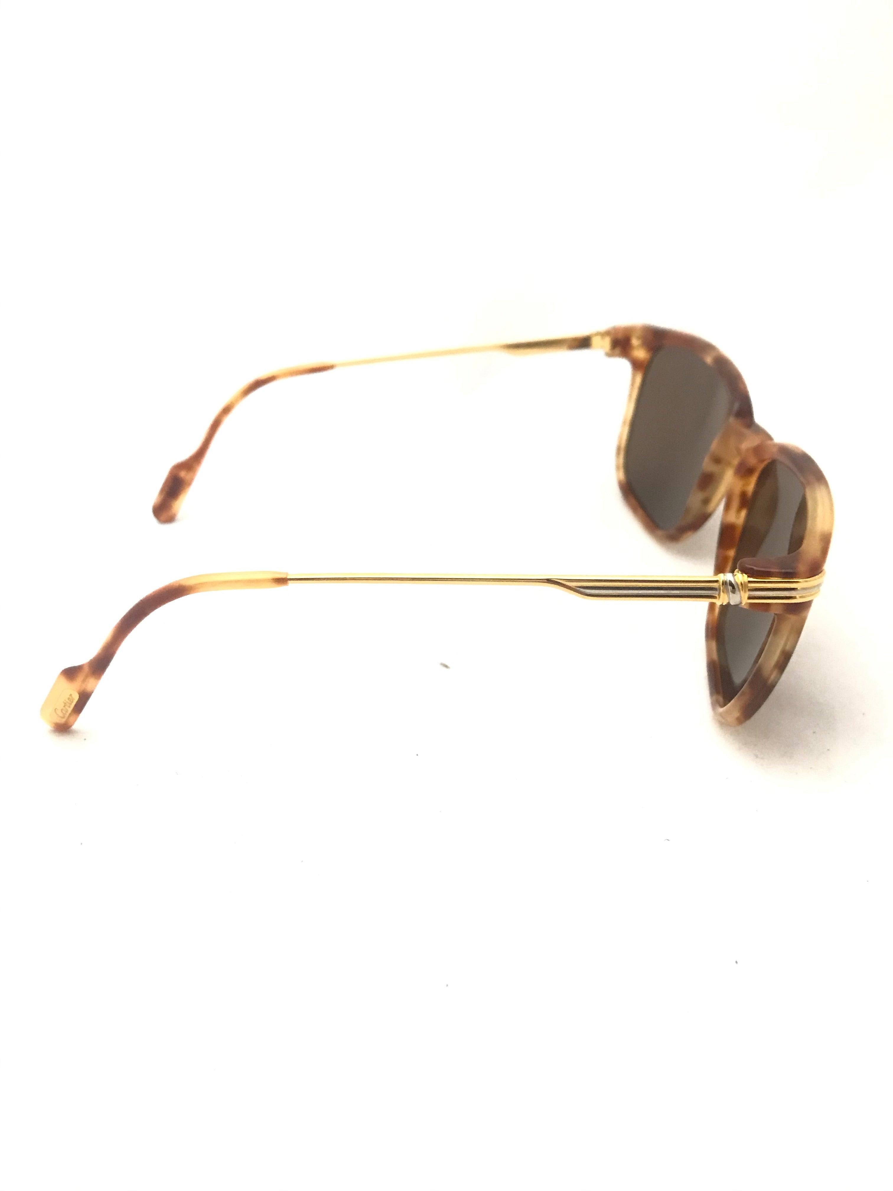 Women's or Men's Cartier Vintage Aurore Gold Plated Sunglasses For Sale