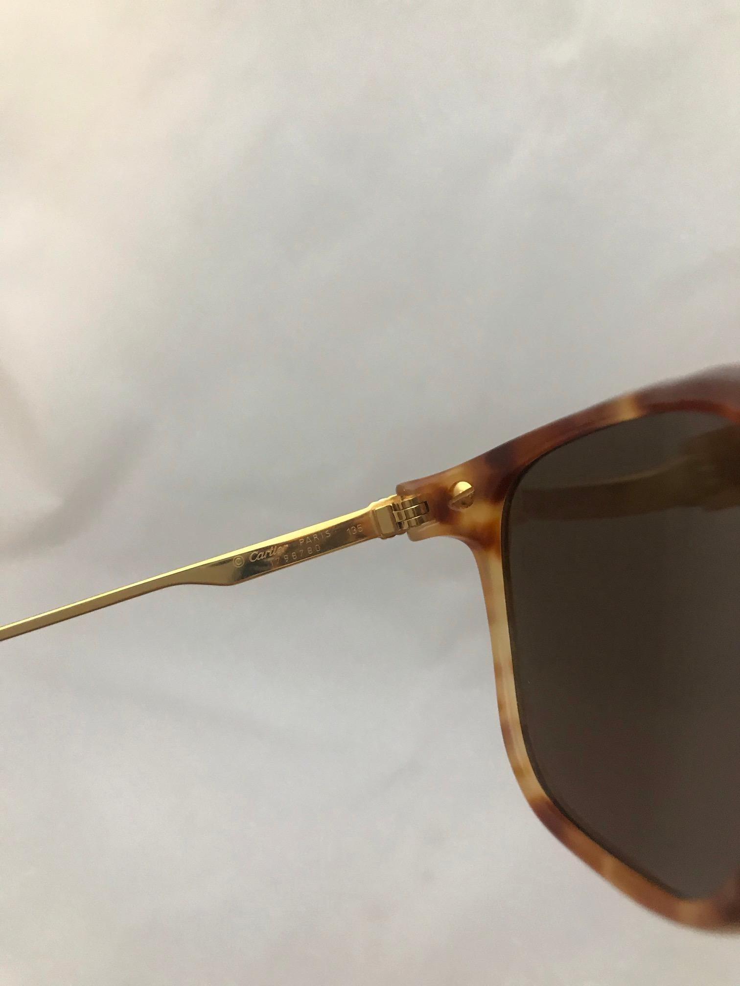 Cartier Vintage Aurore Gold Plated Sunglasses For Sale 3