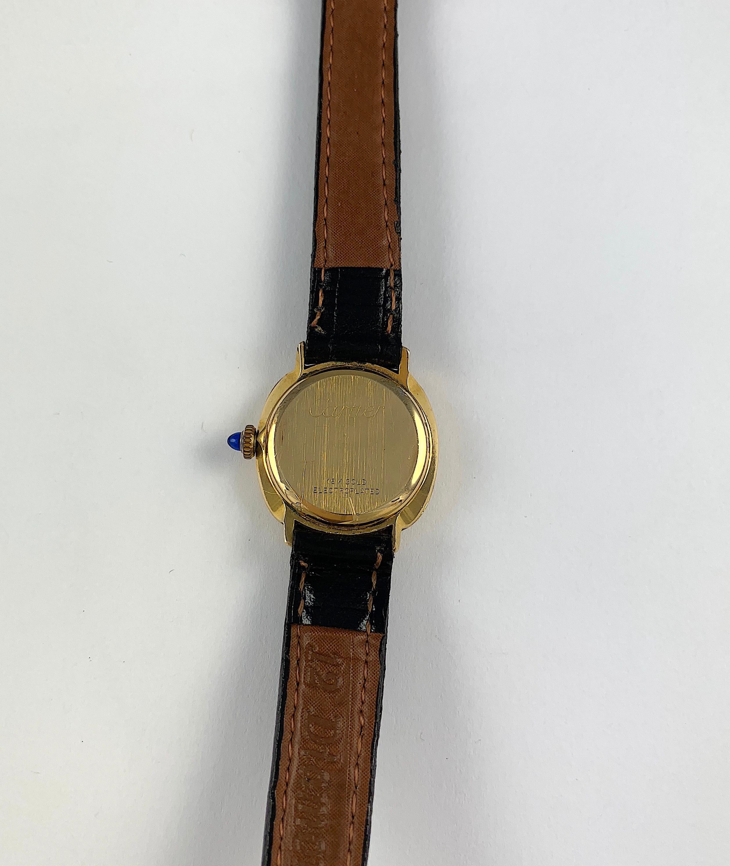 Women's Cartier Vintage Black Onyx Dial Manual Wind Watch For Sale