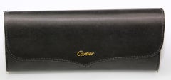 Cartier-Sonnenbrille Schwarz mit silbernem Logo Vintage 1990er Jahre