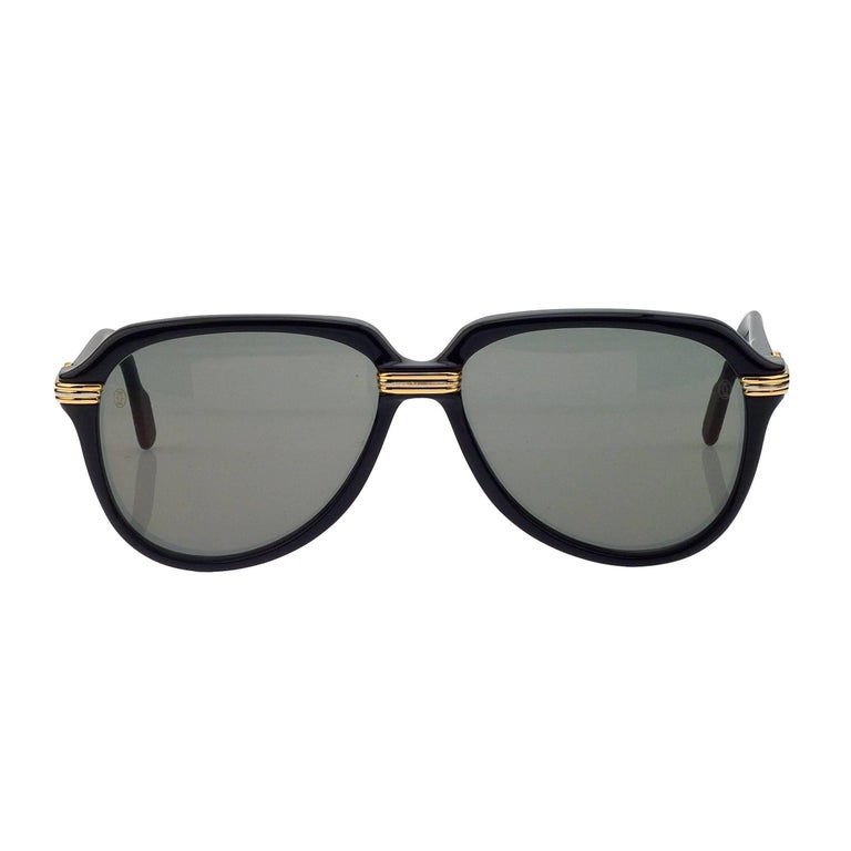 Cartier Vintage Black Vitesse Sunglasses For Sale at 1stDibs