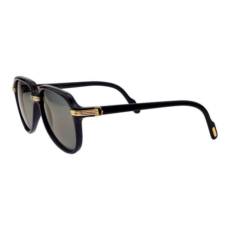 Cartier Vintage Black Vitesse Sunglasses For Sale at 1stDibs