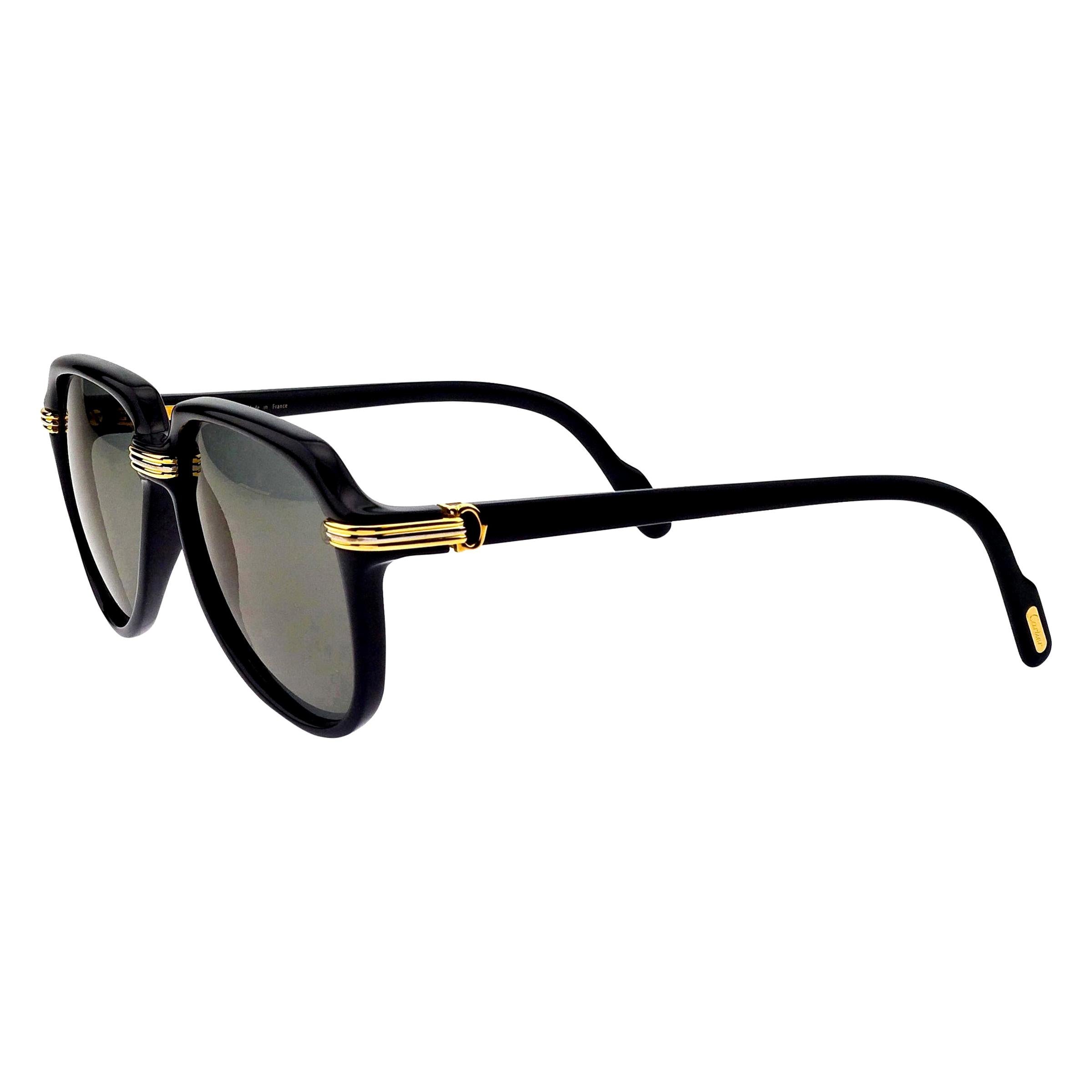 Cartier Vintage Black Vitesse Sunglasses For Sale