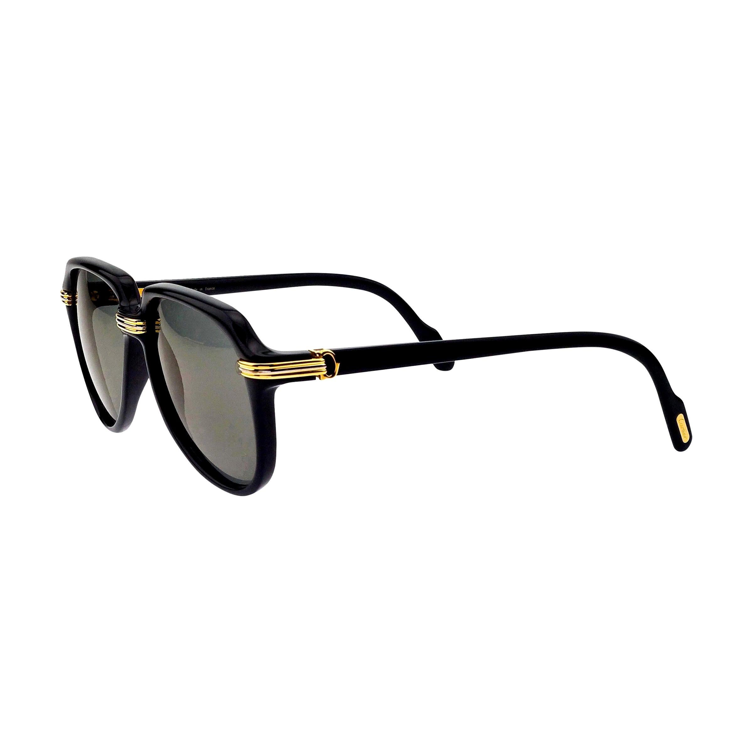 Cartier Vintage Black Vitesse Sunglasses For Sale
