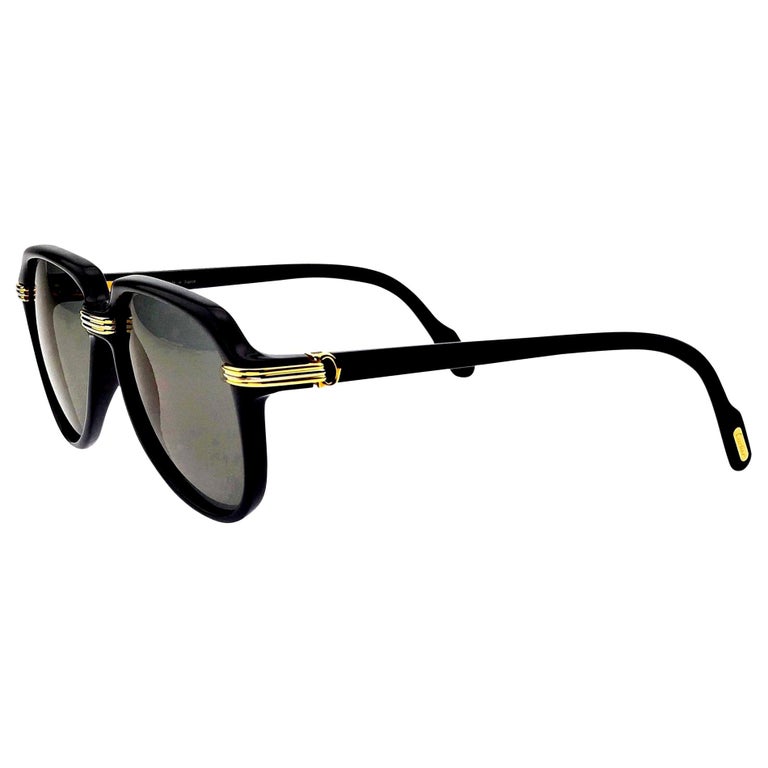 Cartier Vintage Black Vitesse Sunglasses For Sale at 1stDibs