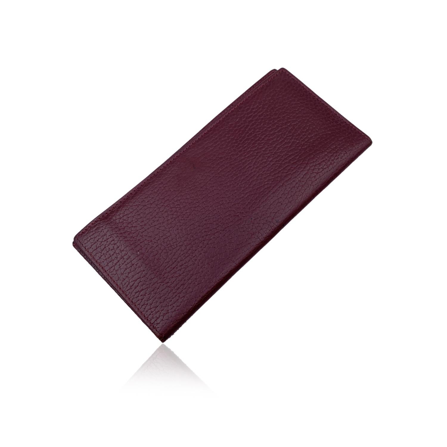 Cartier Vintage Burgundy Leather Bifold Long Wallet In Good Condition In Rome, Rome