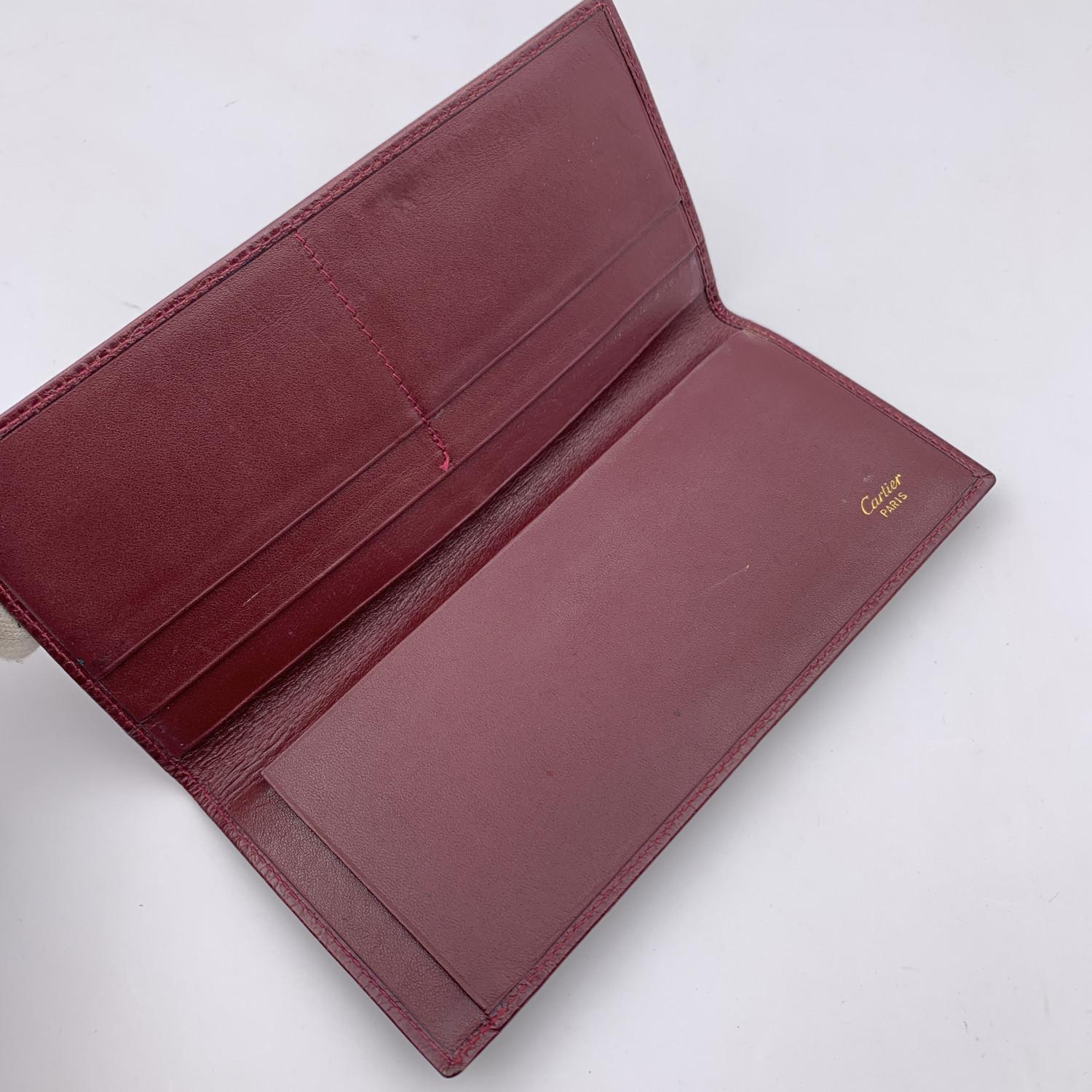 Cartier Vintage Burgundy Leather Bifold Long Wallet 1