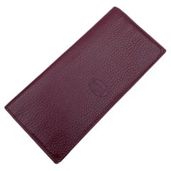 Cartier Vintage Burgundy Leather Bifold Long Wallet