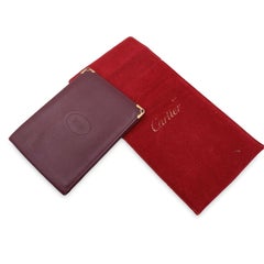 Cartier Vintage Burgundy Leather Bifold Wallet Card Holder