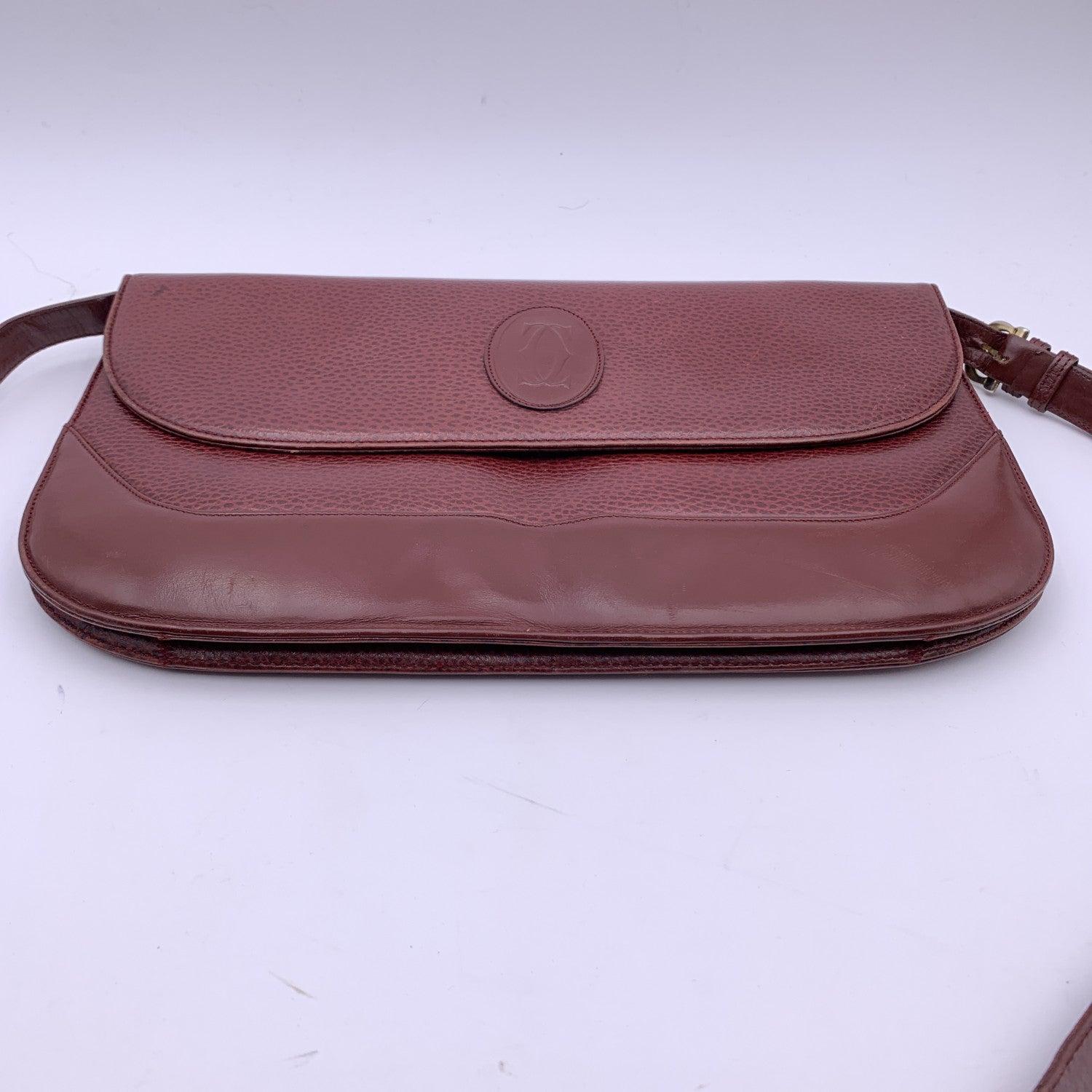 Women's Cartier Vintage Burgundy Leather Convertible Shoulder Bag