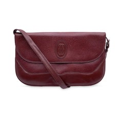 Cartier Retro Burgundy Leather Convertible Shoulder Bag