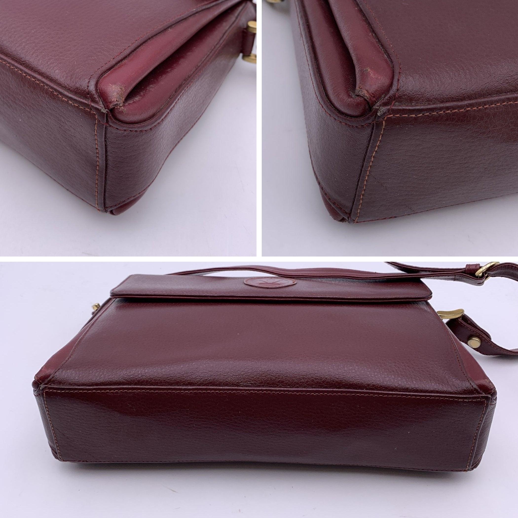 Women's Cartier Vintage Burgundy Leather Flap Box Shoulder Bag