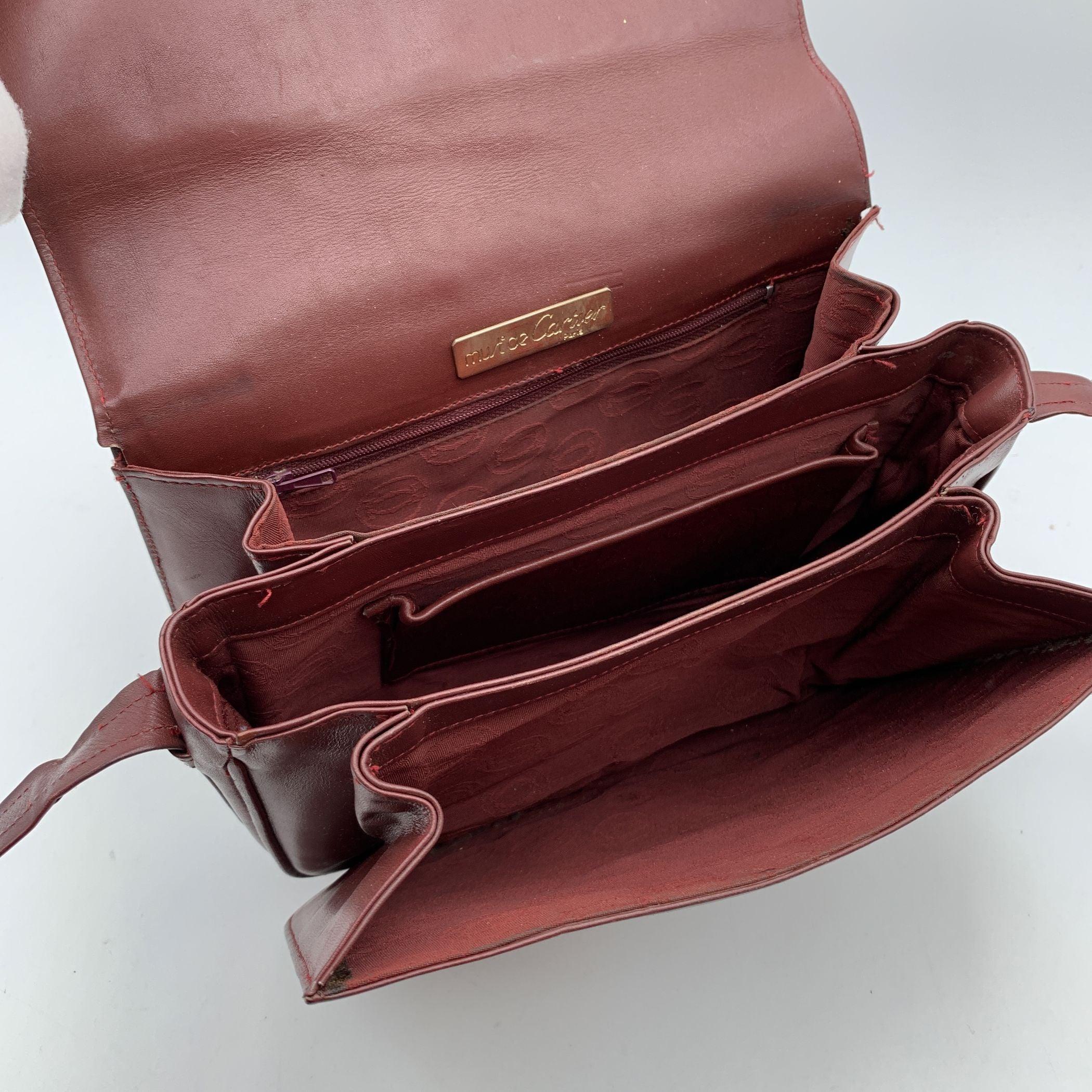 Cartier Vintage Burgundy Leather Flap Crossbody Shoulder Bag 1