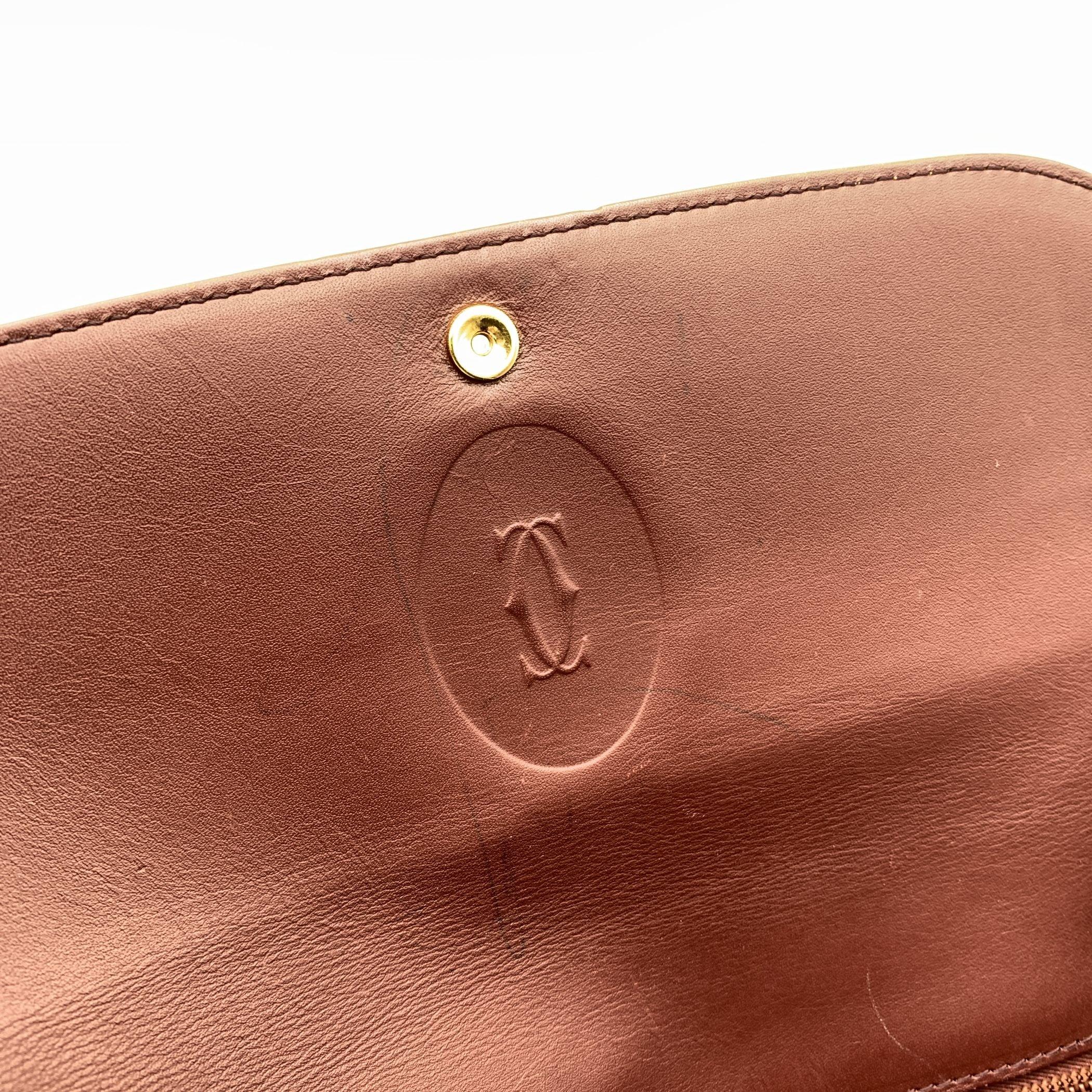 Cartier Vintage Burgundy Leather Flap Crossbody Shoulder Bag 1