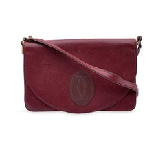 Cartier Retro Burgundy Leather Flap Shoulder Bag