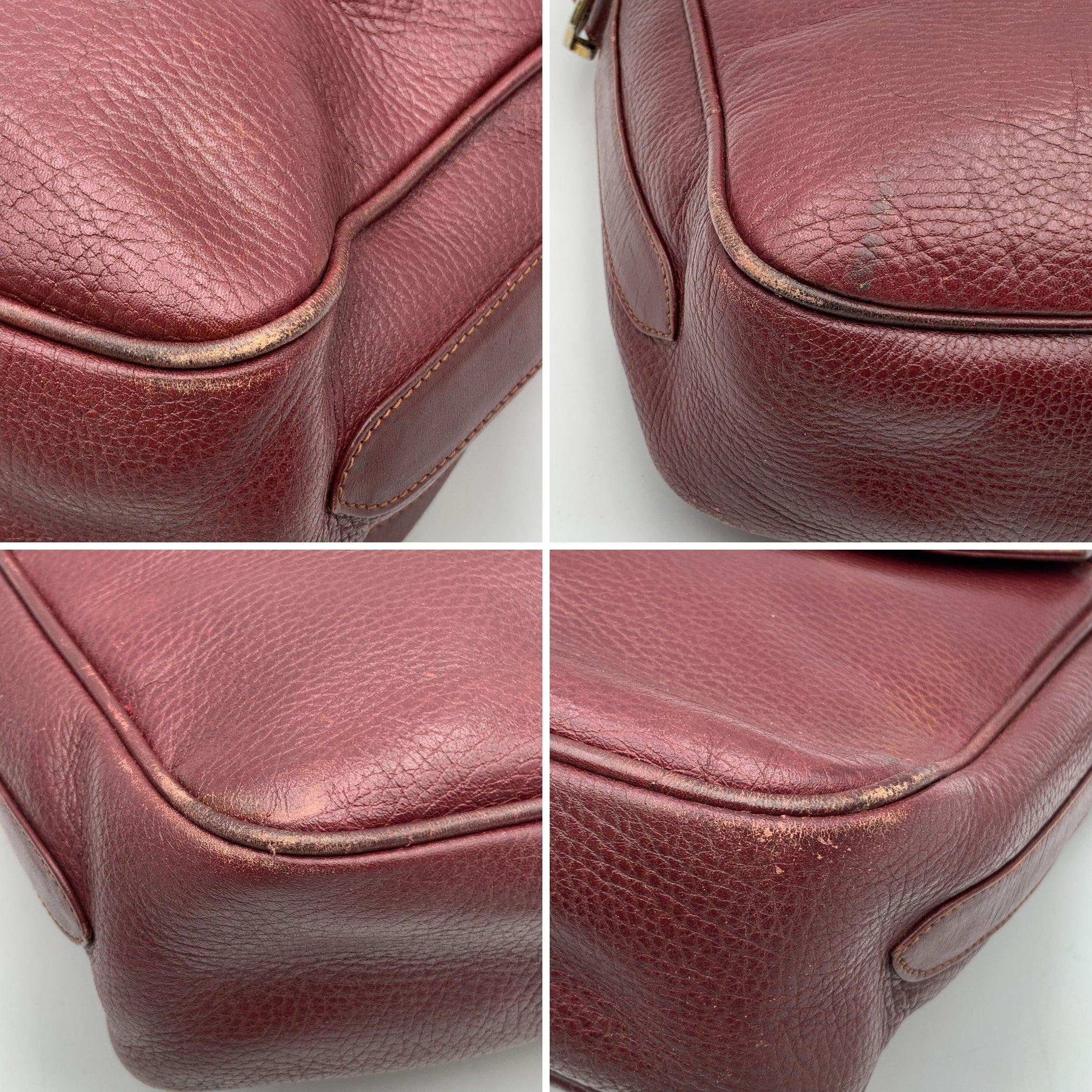 Women's Cartier Vintage Burgundy Leather Messenger Shoulder Bag