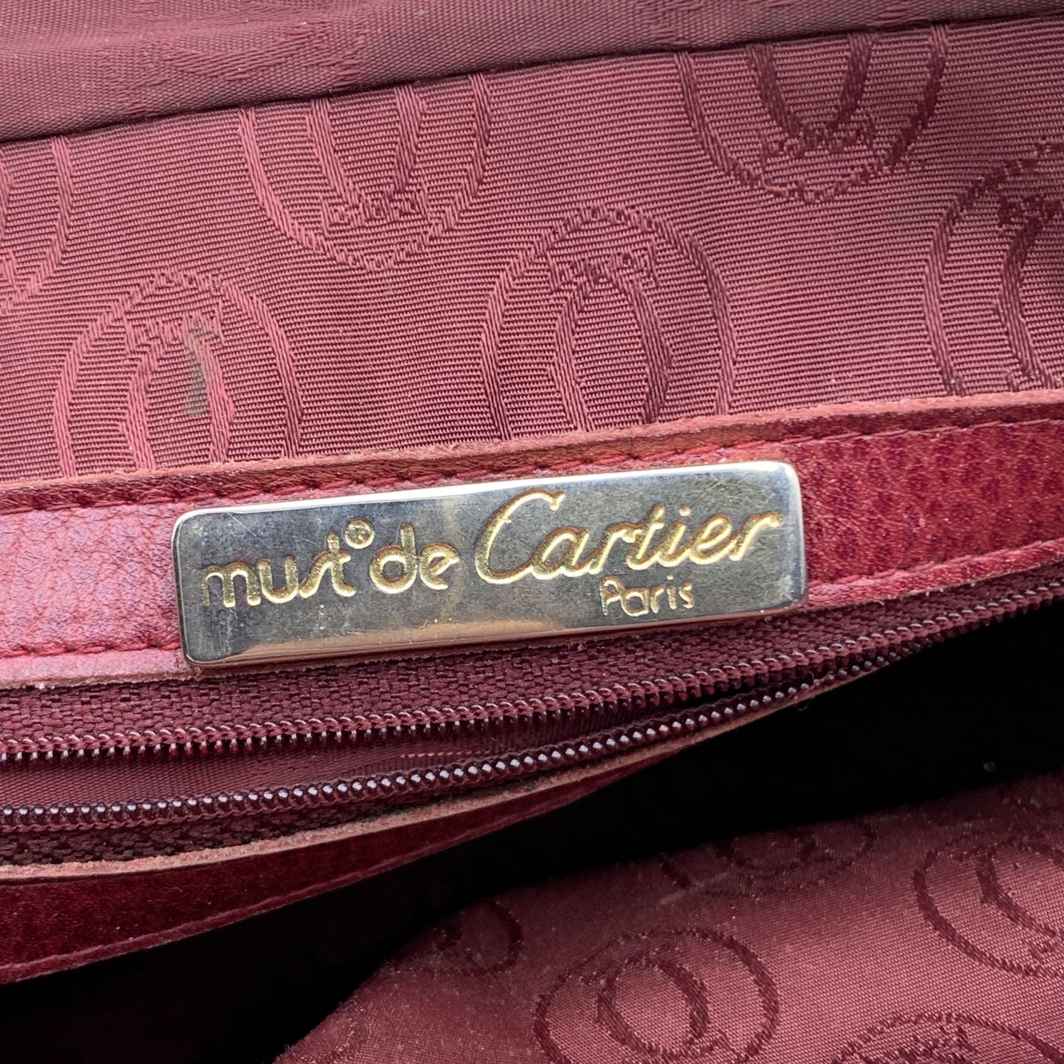 Cartier Vintage Burgundy Leather Messenger Shoulder Bag 3