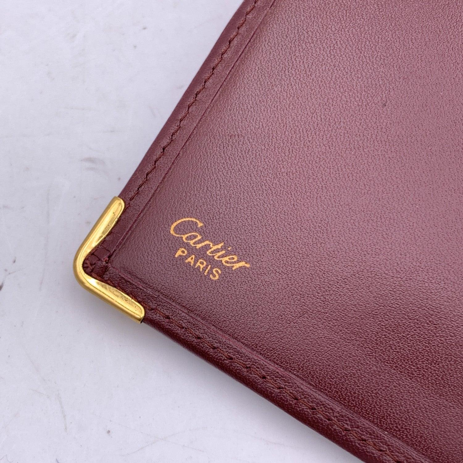 Cartier Vintage Burgundy Leather Square Bifold Checkbook Wallet 2