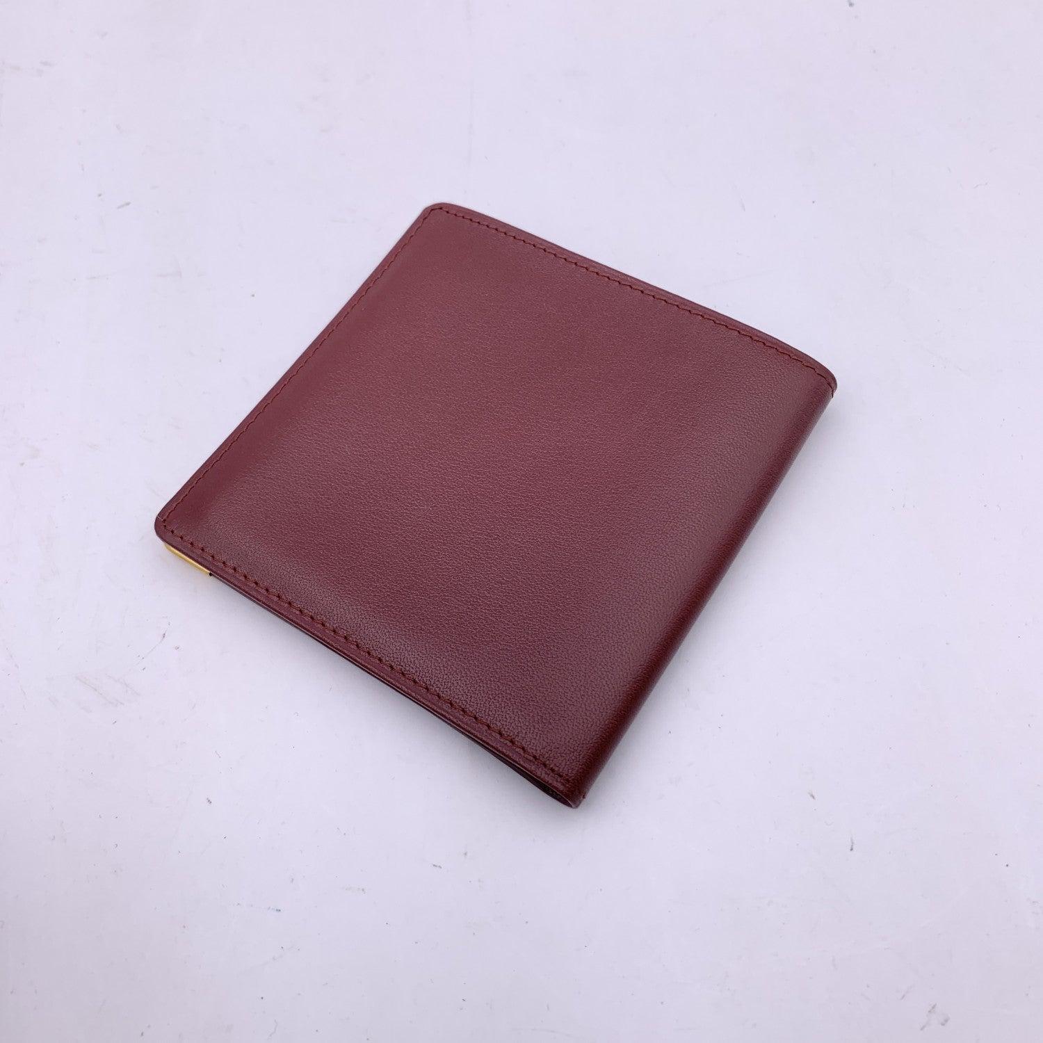 Cartier Vintage Burgundy Leather Square Bifold Checkbook Wallet 3