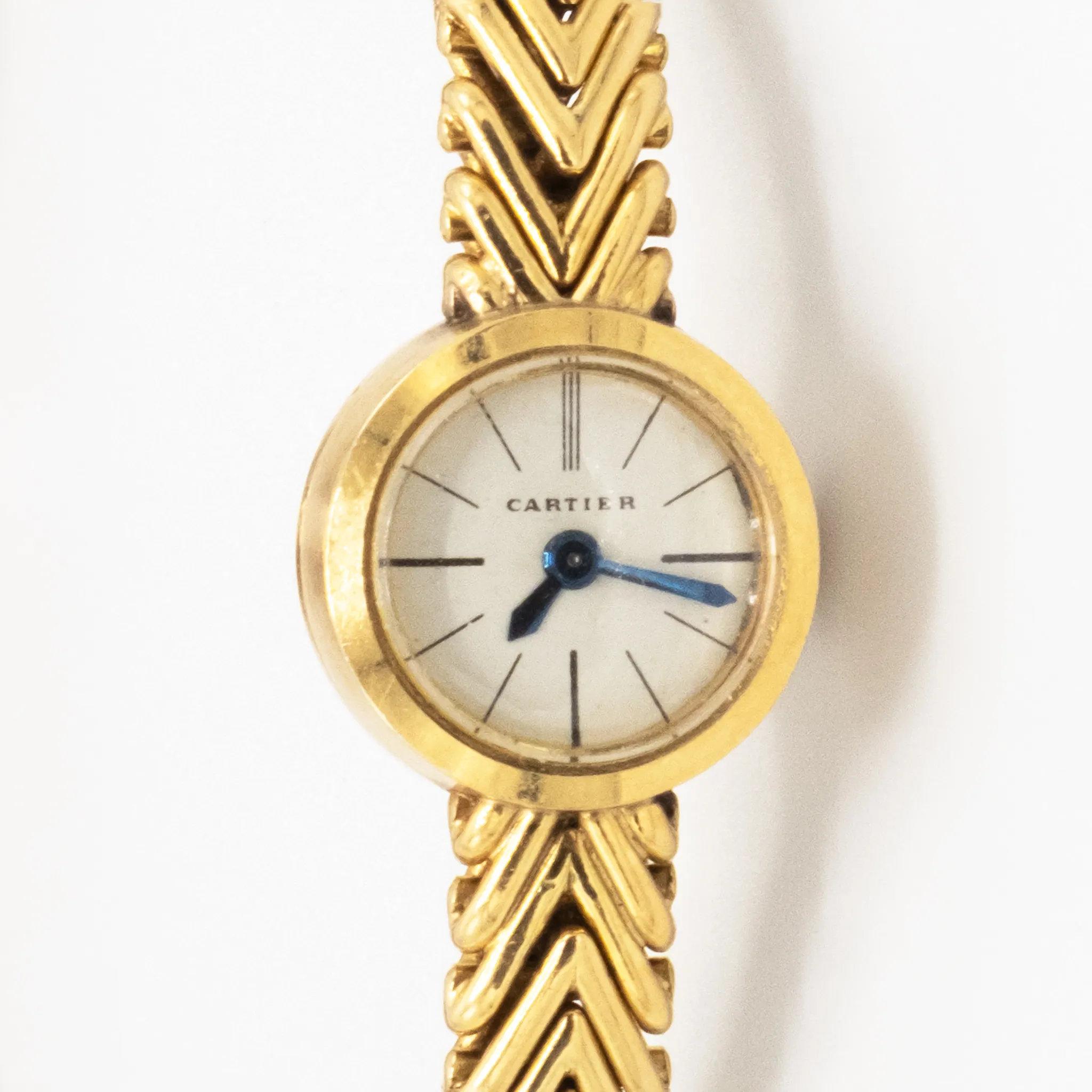 Cartier Vintage Chevron Bracelet Watch - '50s at 1stDibs