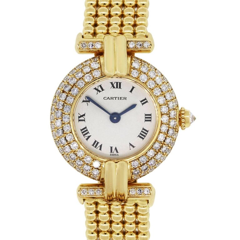 Cartier Vintage Colisee Diamond Bezel Quartz Wristwatch at 1stDibs
