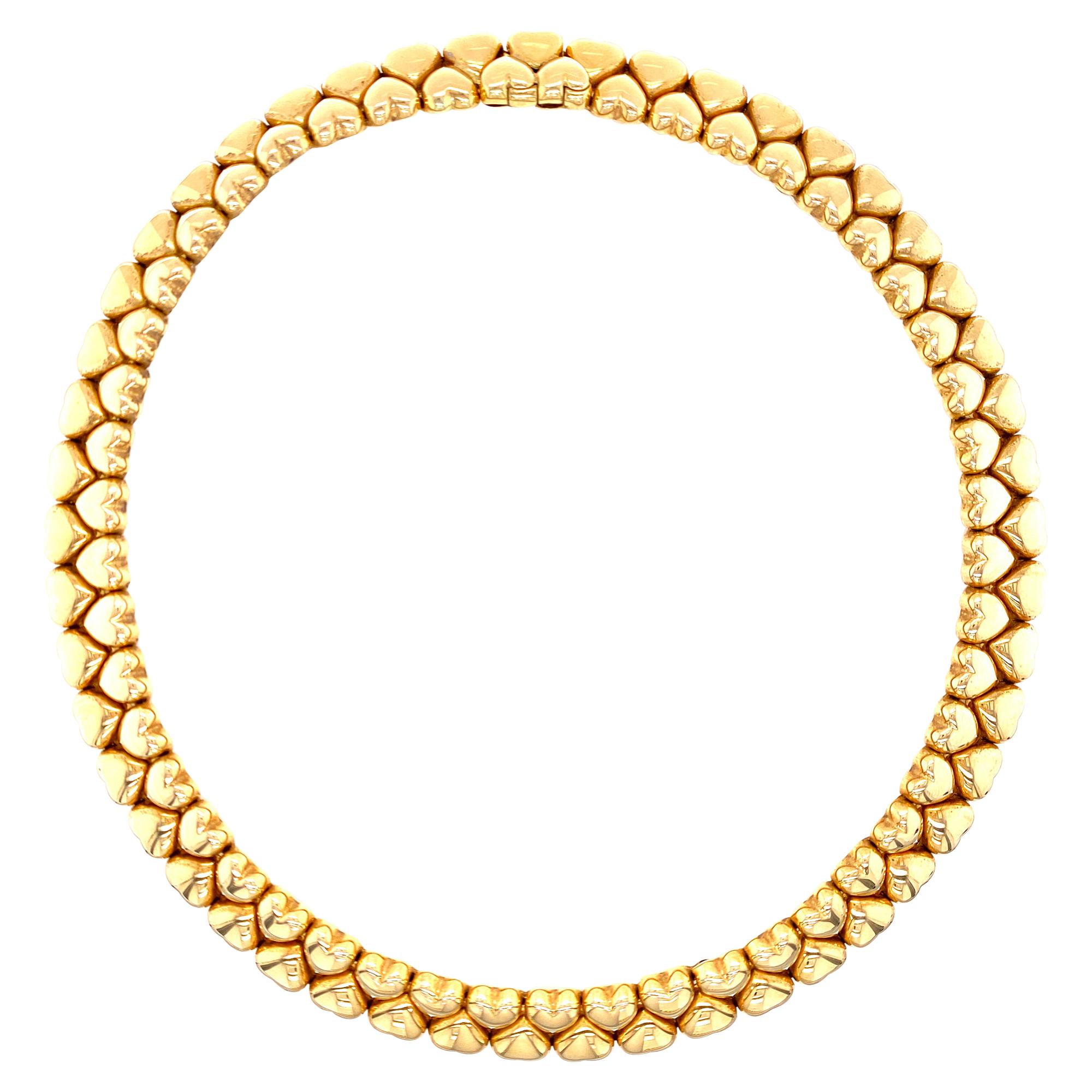 Cartier Vintage Collar Heart Necklace 18 Karat Yellow Gold