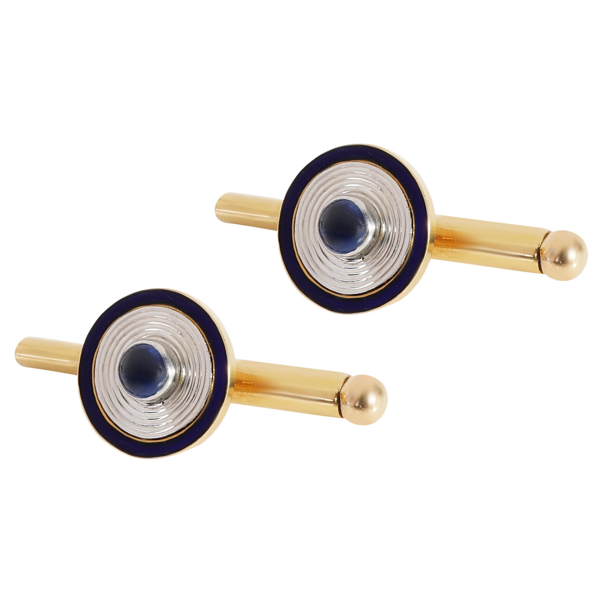 Cartier Almandine Cufflinks in 18 Karat Yellow Gold For Sale at