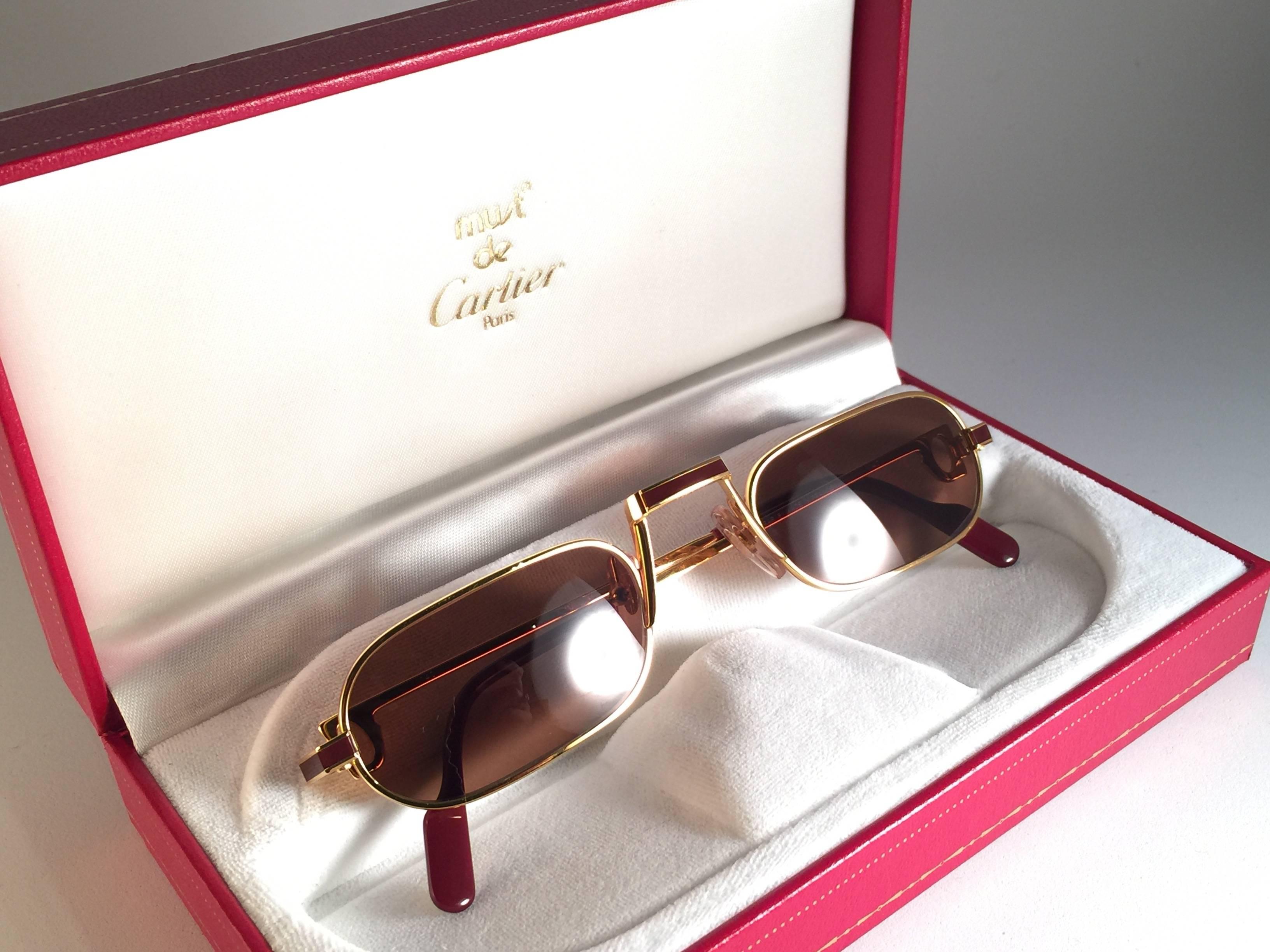 Women's or Men's Cartier Vintage Demilune Laque De Chine Medium Reading Sunglasses France  For Sale