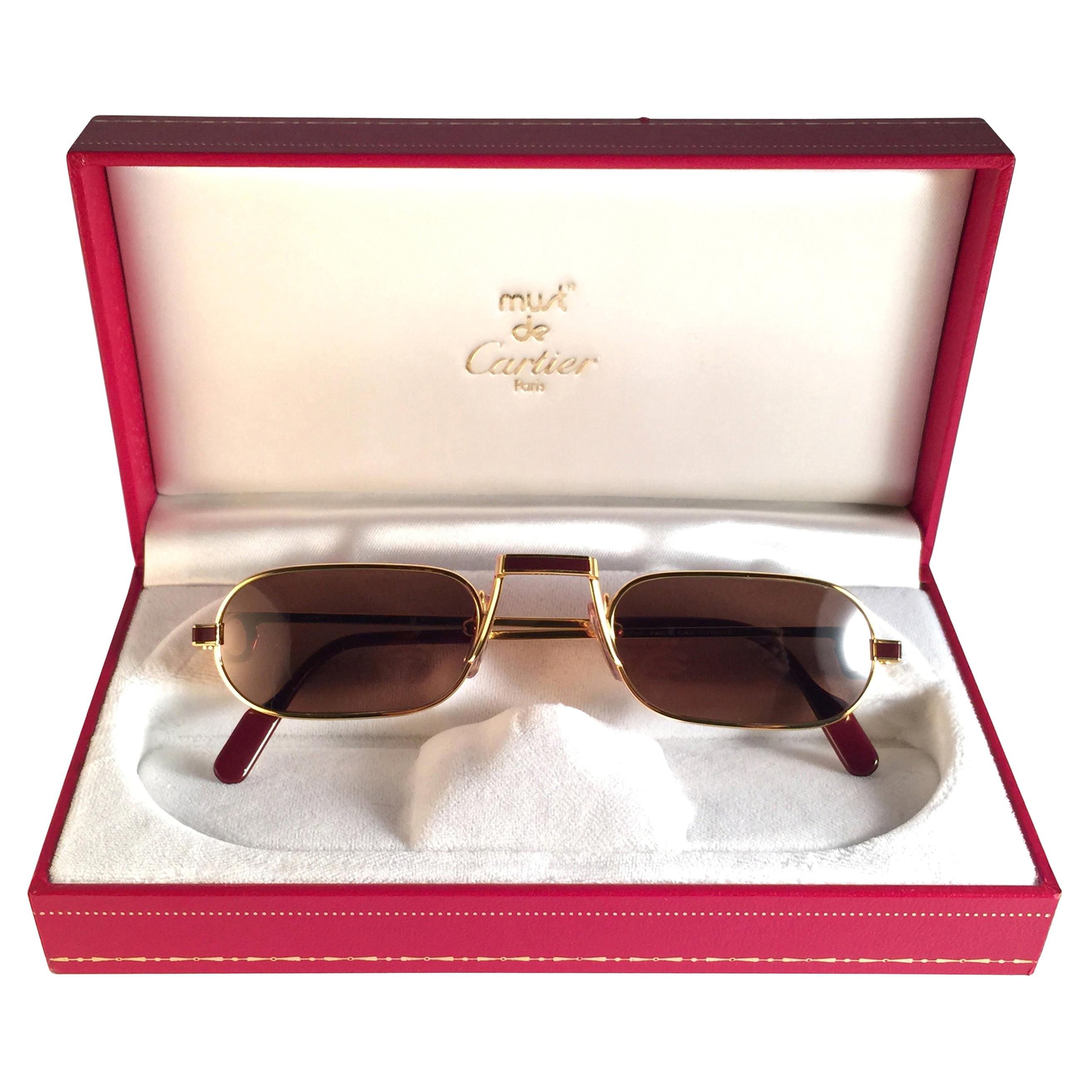 Cartier Vintage Demilune Laque De Chine Medium Reading Sunglasses France  For Sale