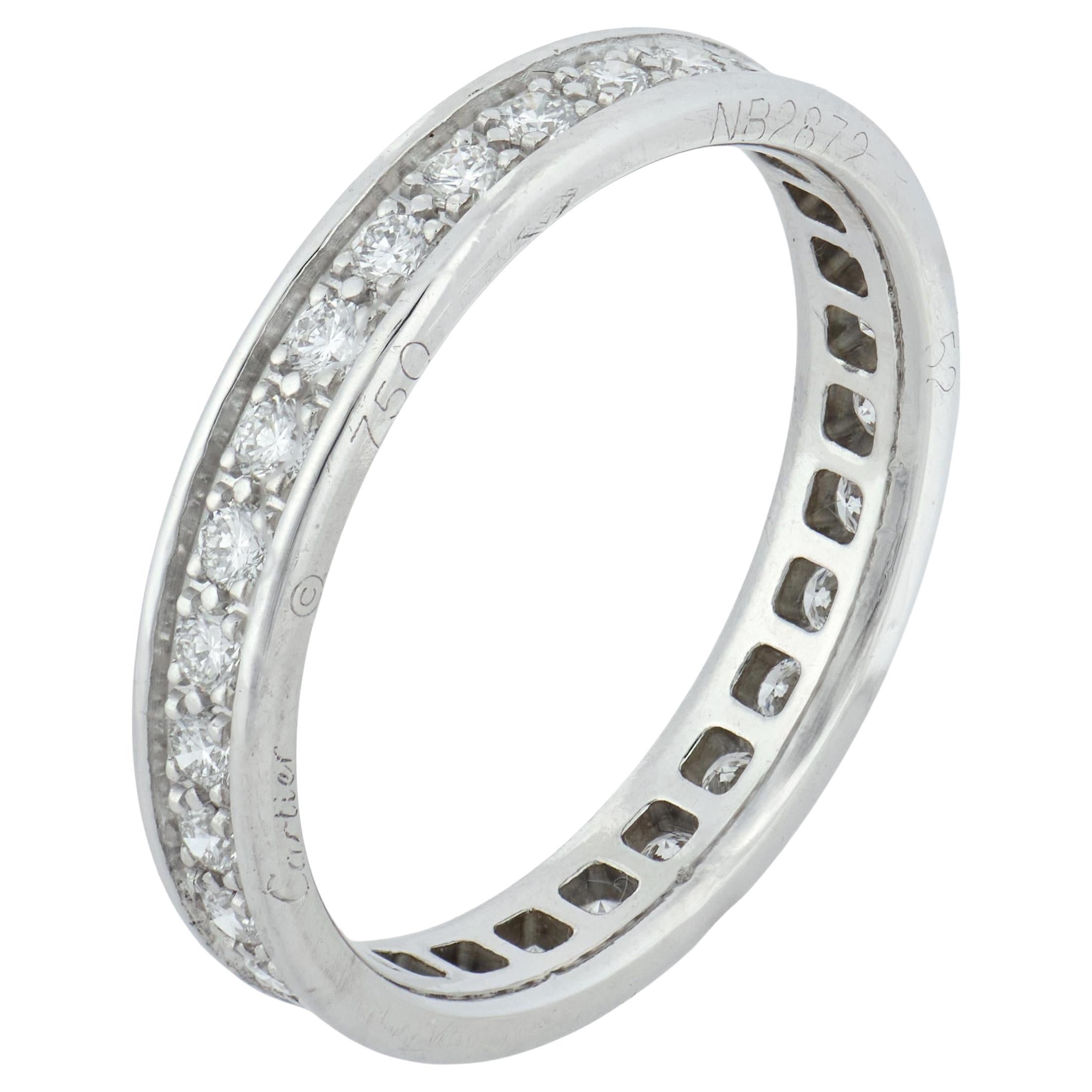 Cartier vintage diamond 18k white gold eternity band