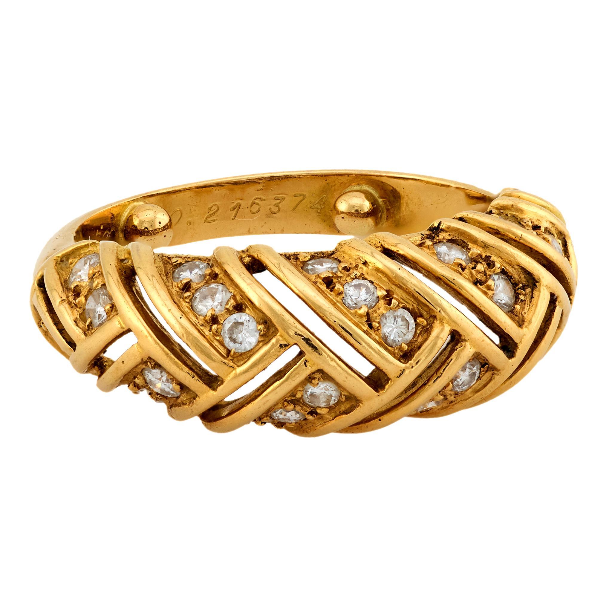 Contemporary Cartier vintage diamond 18k yellow gold ring For Sale