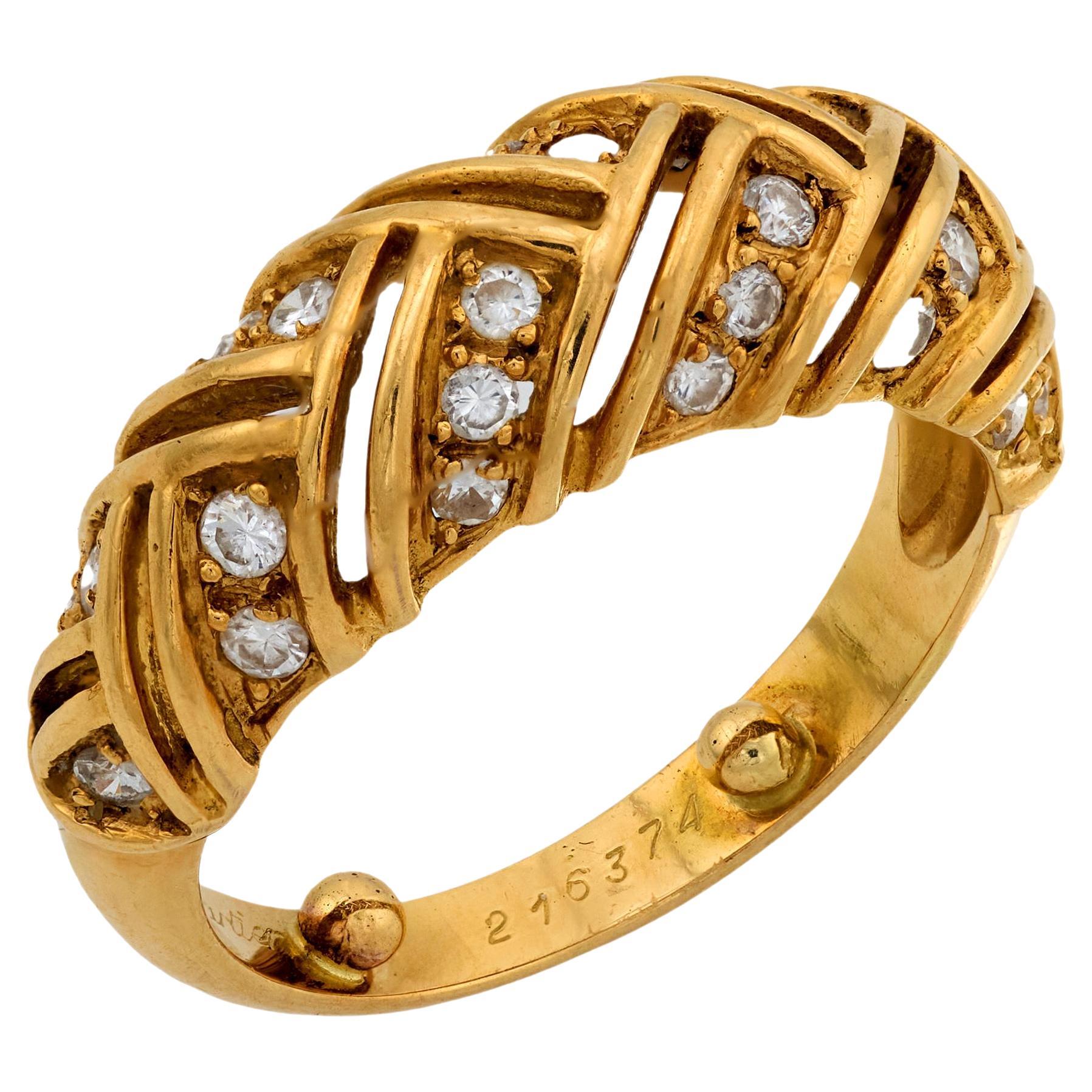 Cartier vintage diamond 18k yellow gold ring