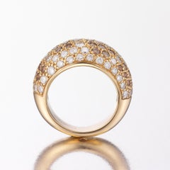 Cartier Bague bombée vintage en or 18 carats et diamants