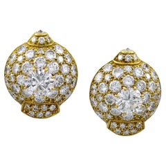 Cartier Vintage Diamond Bombe Button Earrings, circa 1970s
