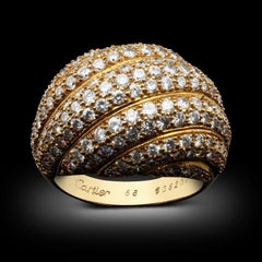 Cartier Vintage Diamond Bombé Dress Ring In 18ct Yellow Gold Circa 1990