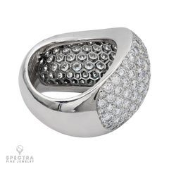 Cartier Vintage 5.50ct Diamond Bombe Ring in 18k White Gold, France