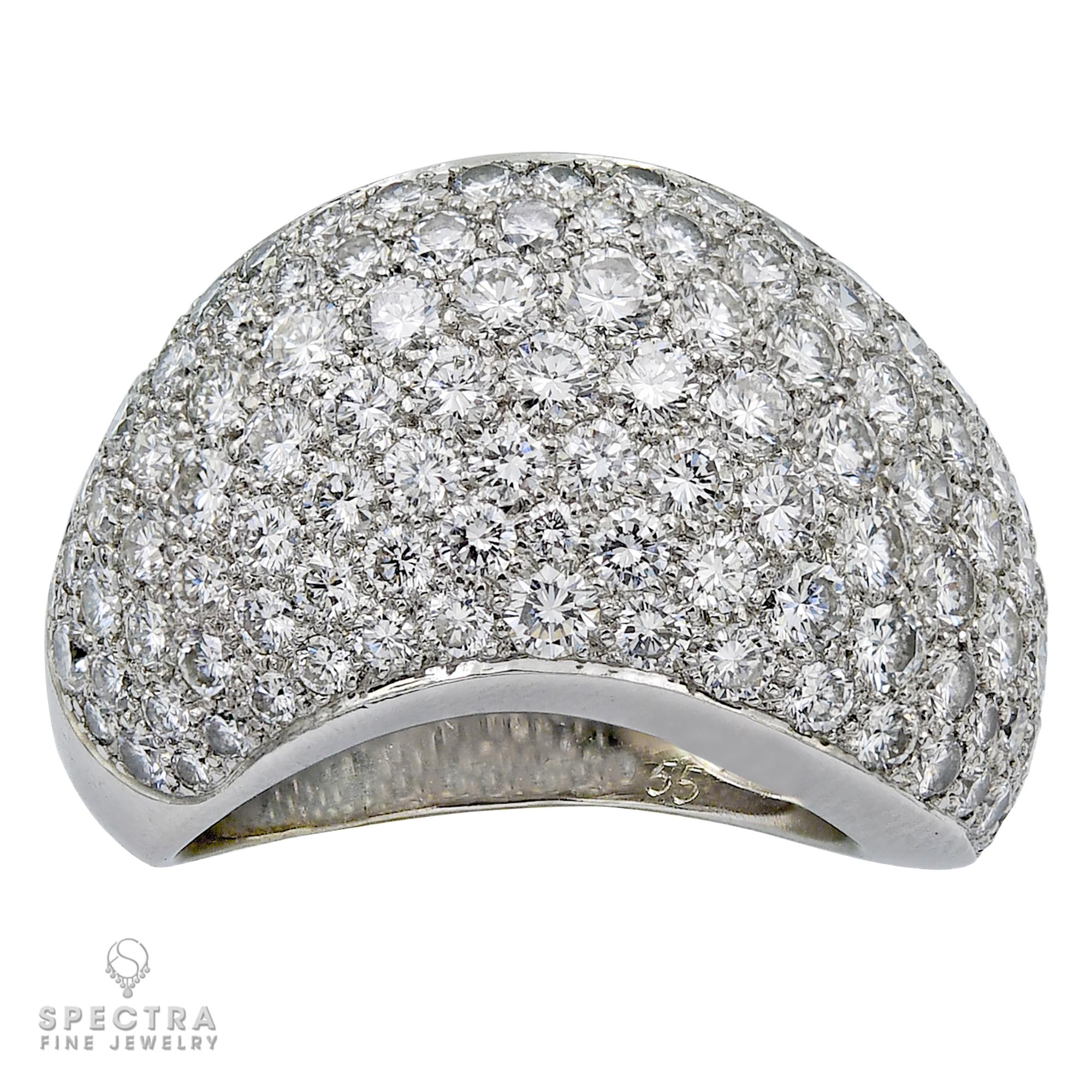 Contemporary Cartier Vintage Diamond Bombe Ring For Sale