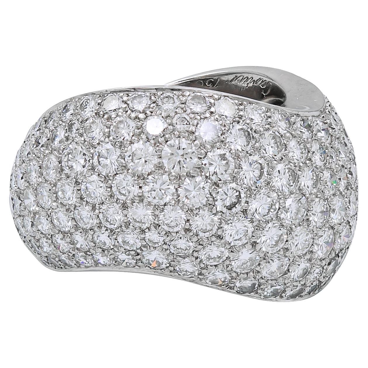 Cartier Vintage Bombe-Ring mit Diamanten