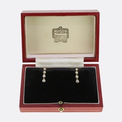 Cartier Vintage Diamant-Tropfen-Ohrringe