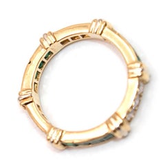 Cartier Vintage Diamond, Emerald and Gold Eternity Ring