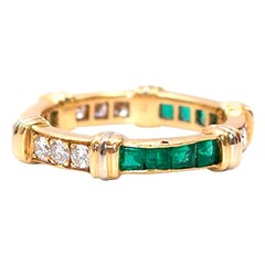 Cartier Vintage Diamond, Emerald and Gold Eternity Ring