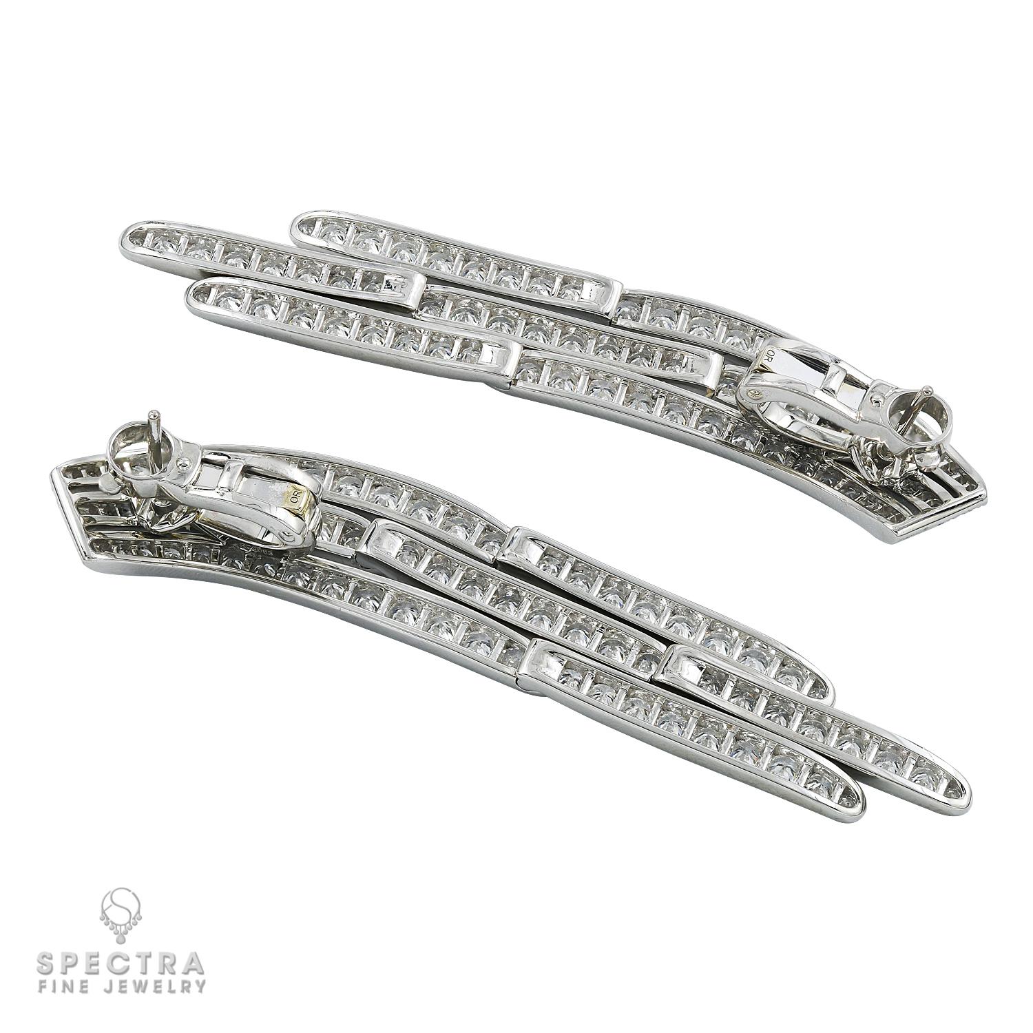 Pendientes de gota con pavé de diamantes Cartier Vintage Contemporáneo en venta