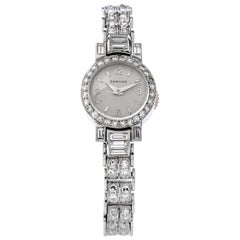 Cartier Vintage Diamant Platin Schweizer Sammler Damenuhr