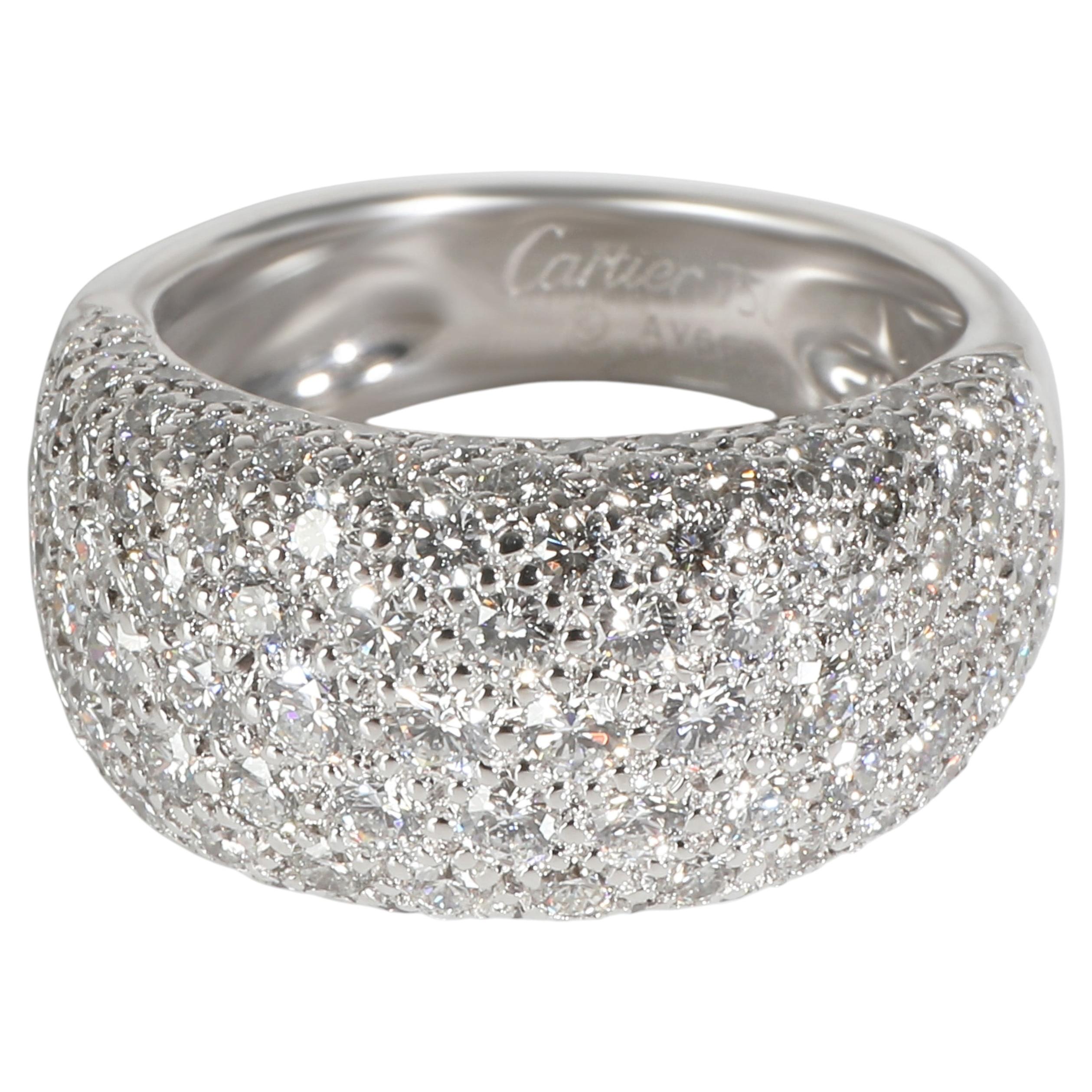Bague Vintage en or blanc 18k avec diamants de Cartier 3.5 CTW